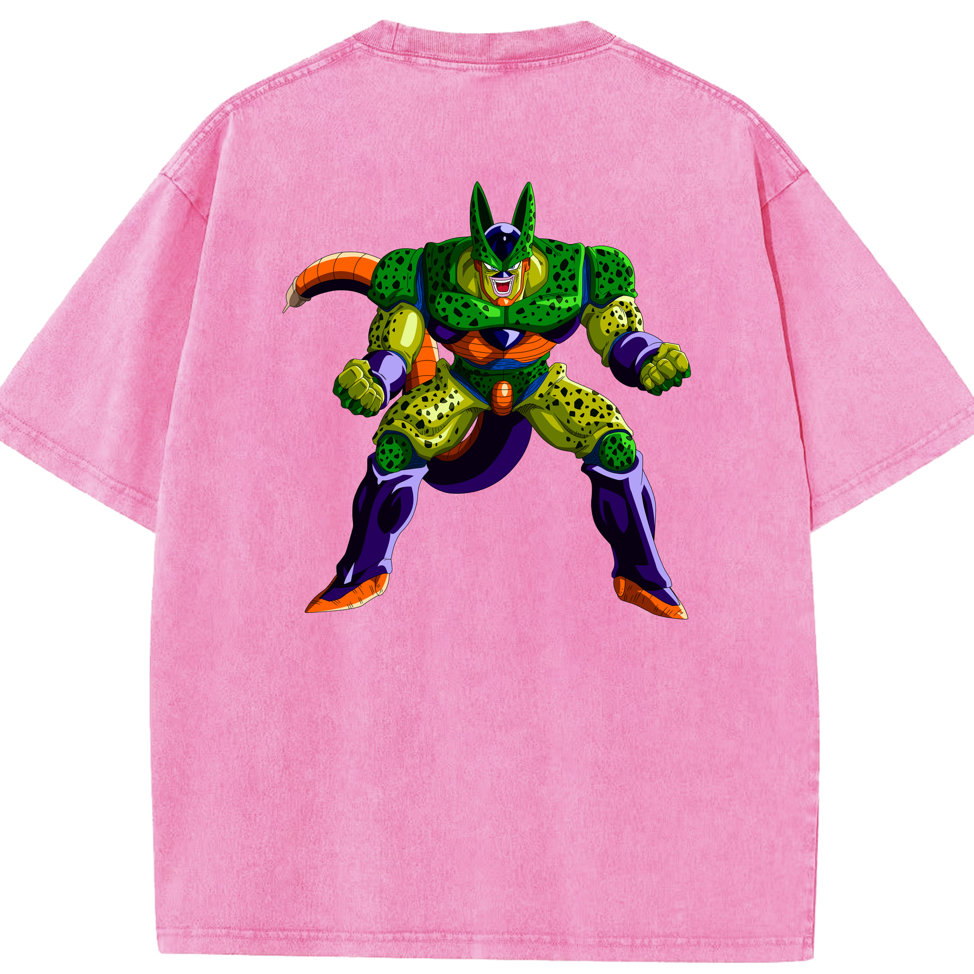 （画像用） ドラゴンボール セル DRAGON BALL Cell 綿100% ヴィンテージ風 半袖Tシャツ（背面プリント）